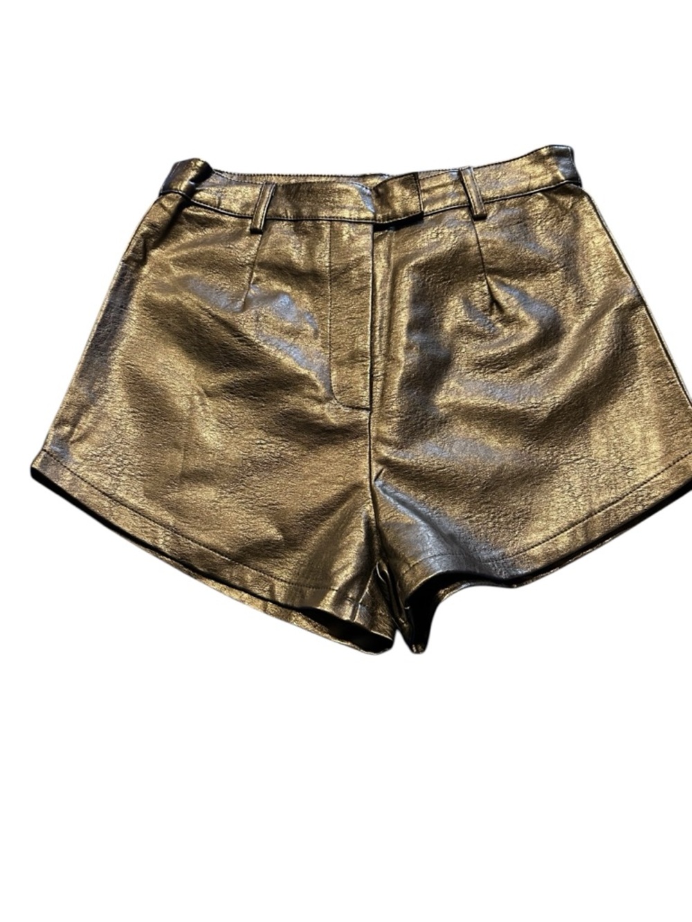 Princess Polly Black Vegan Leather Tailored Micro Shorts Size 4 NWOT High Rise